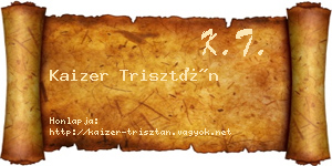 Kaizer Trisztán névjegykártya